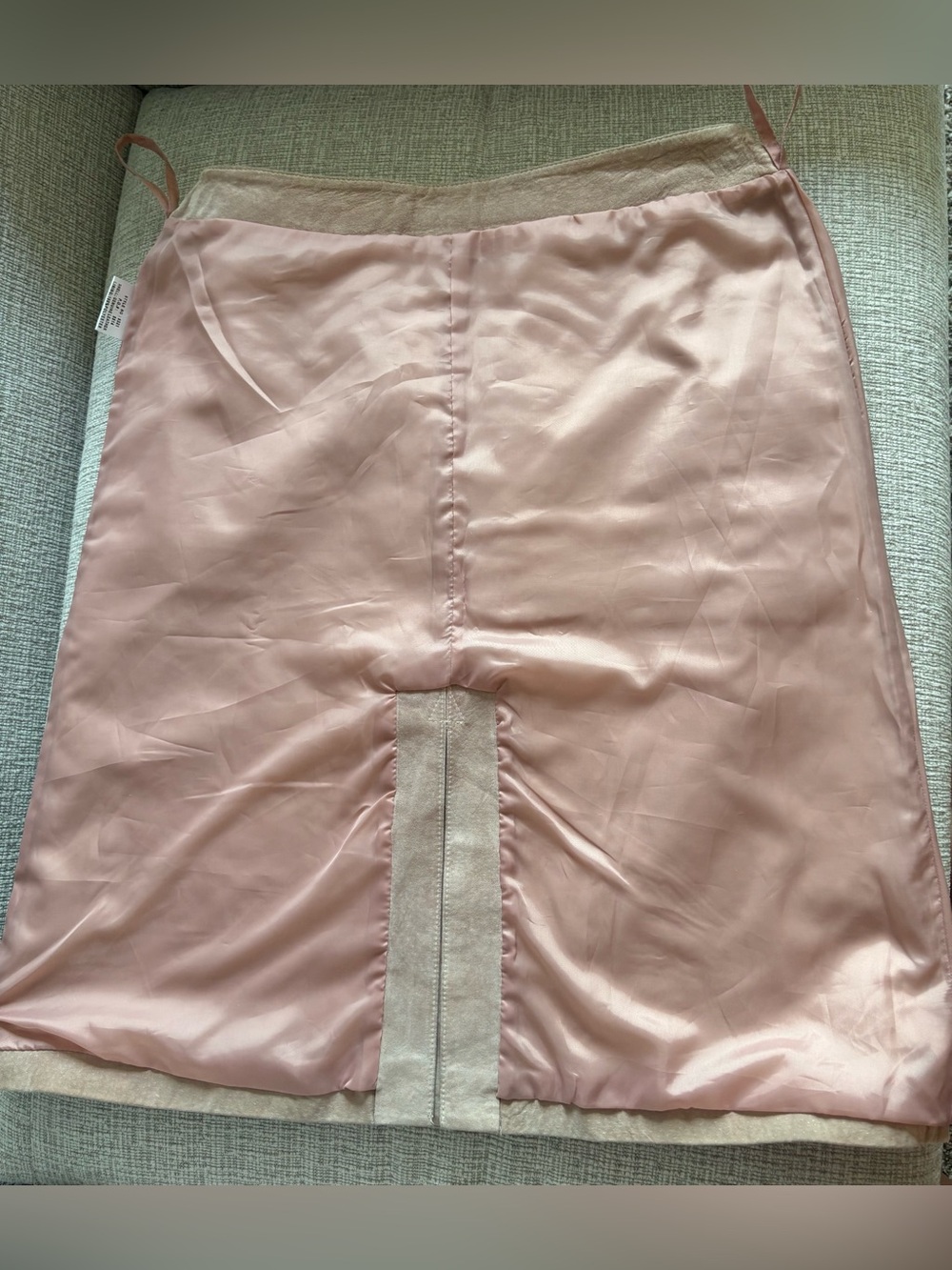 Vintage Margaret Godfrey Genuine Suede Leather Skirt Soft Blush Pink Size 10 - Picture 6 of 8